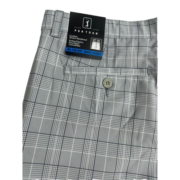 PGA Tour Boys Comfort Stretch Shorts Tradewings UPF 50, 7 Size XL New - Picture 6 of 11